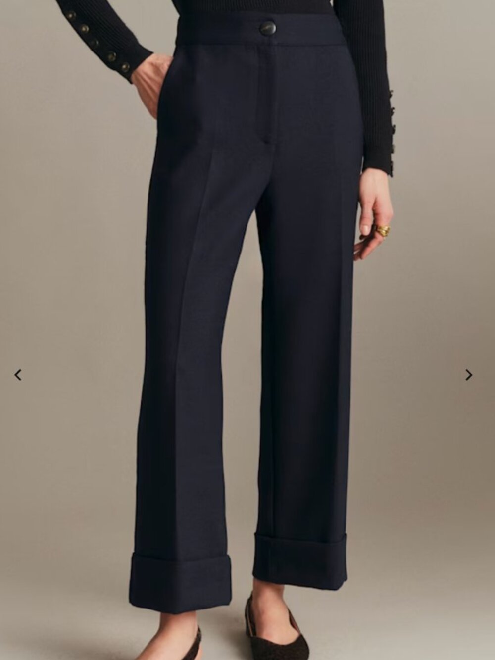 Sezane Damon Trousers, Navy, size 42/10